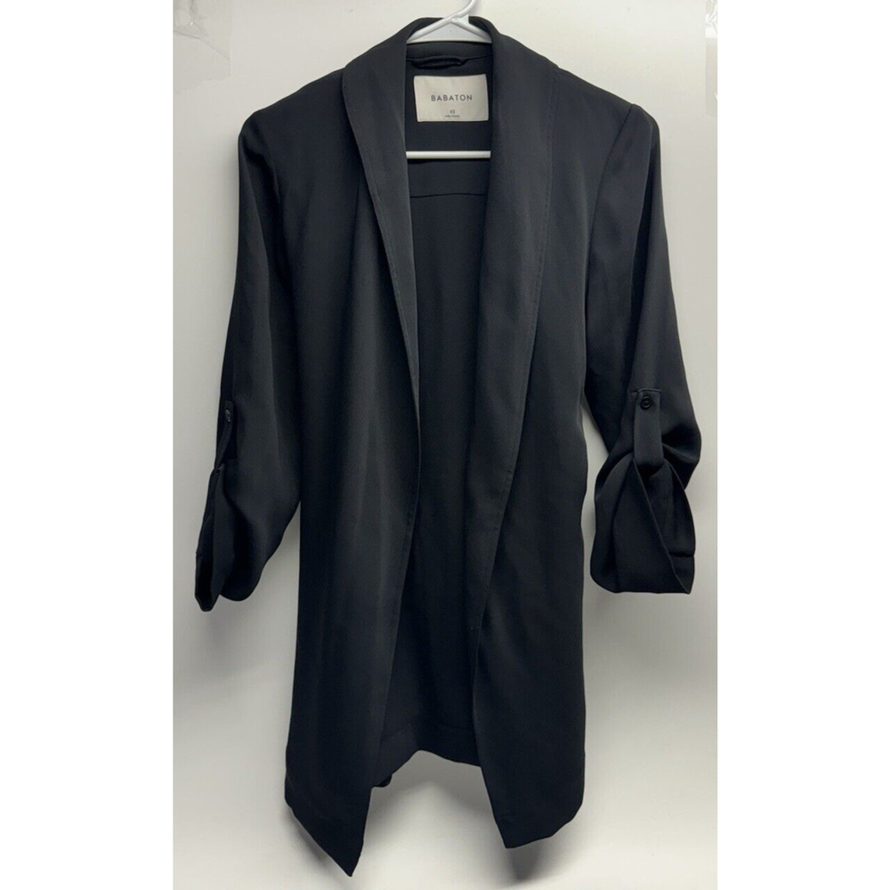 Aritzia Babaton New Power Black Slim Open Front Crepe Blazer Size XS